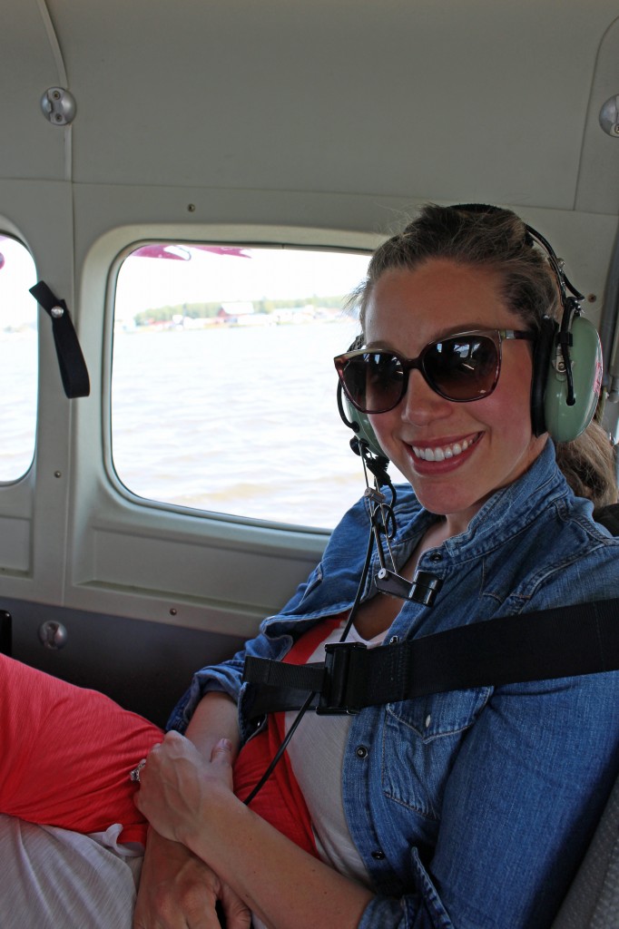 girl on a float plane