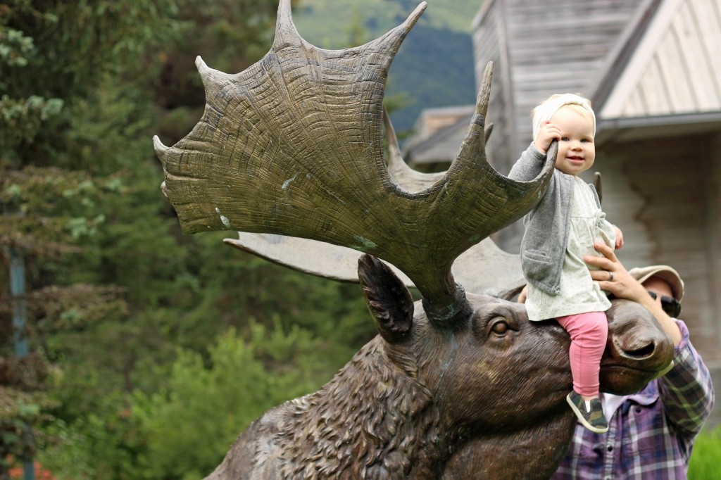 baby on a moose