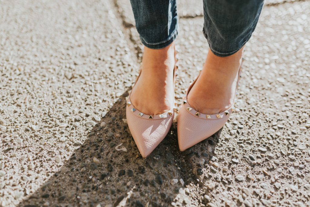 valentino rockstud flats