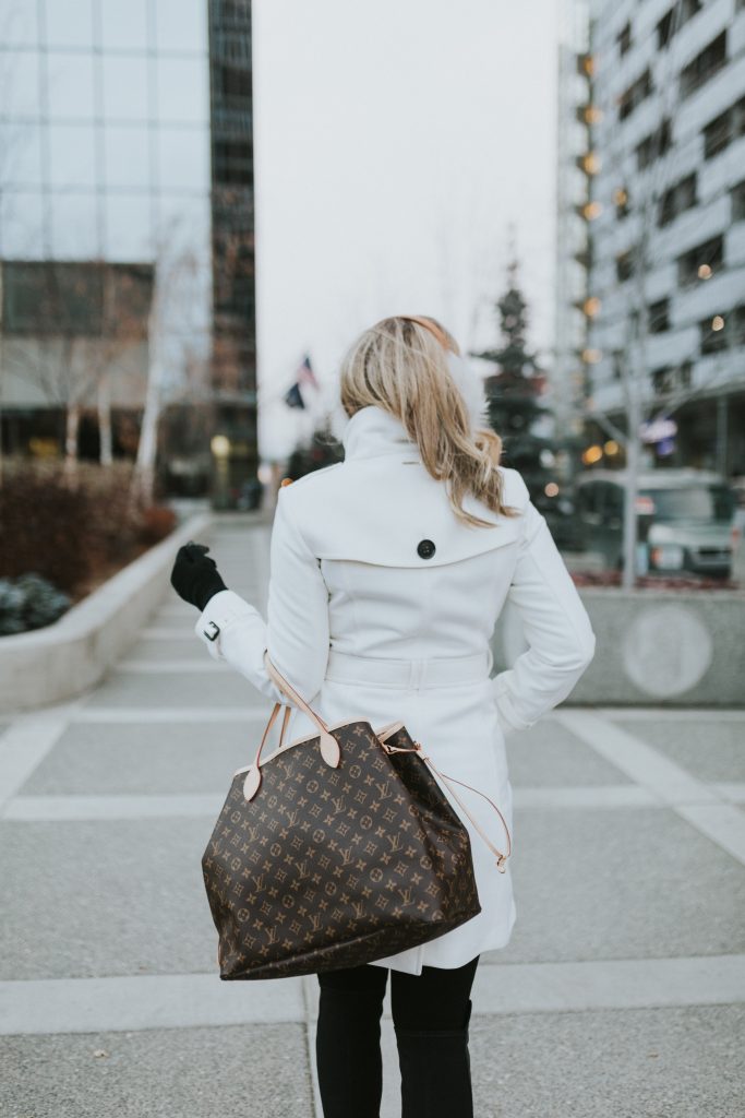 white wool coat