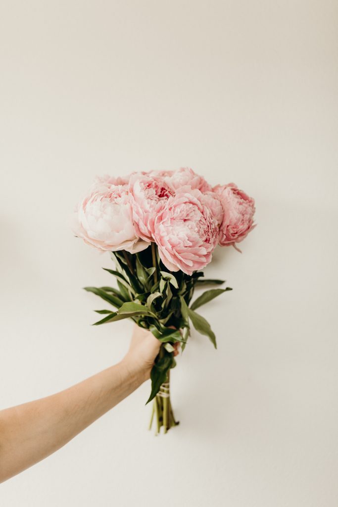 pink peonies