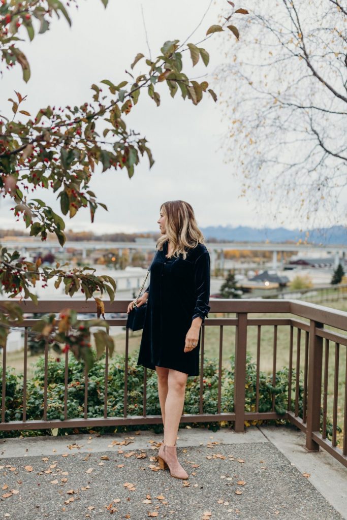 blue velvet dress