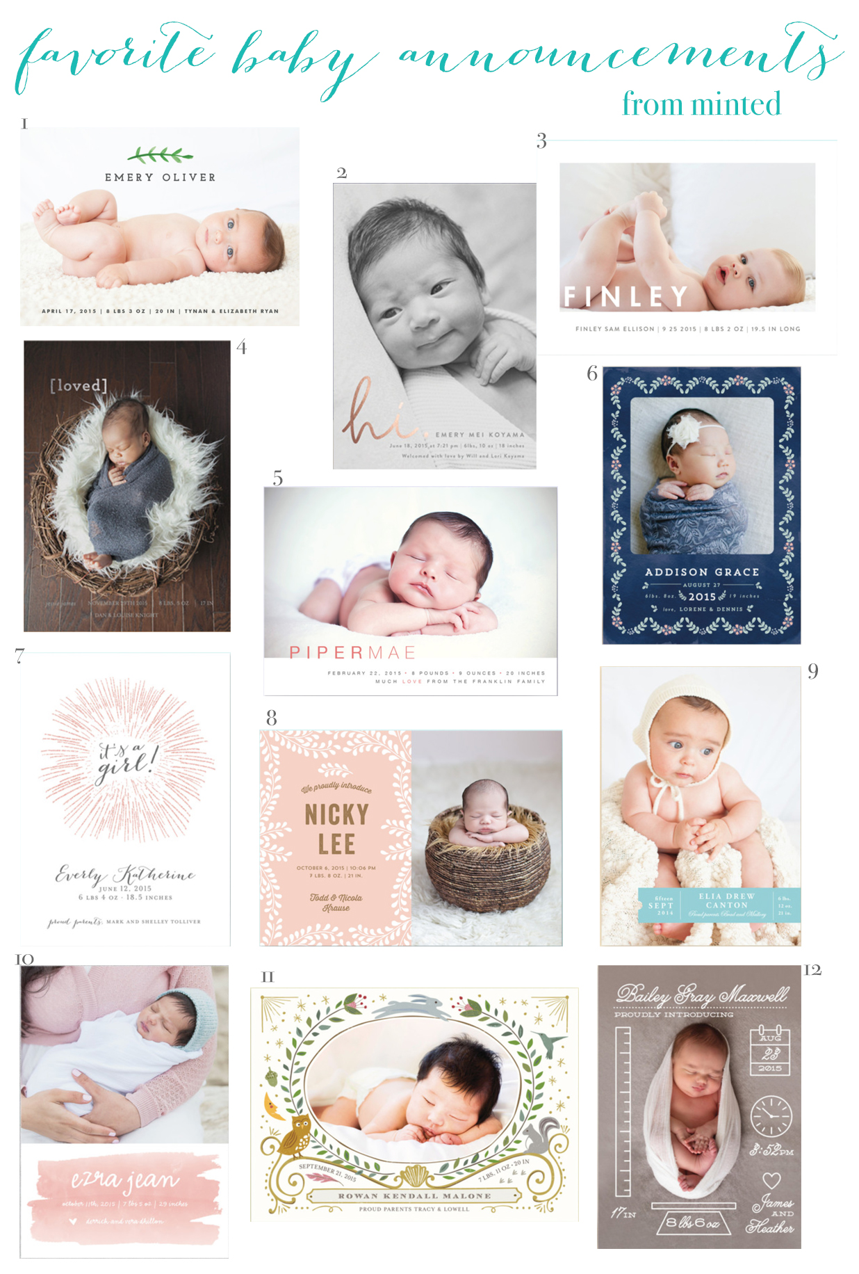 minted birth announcements