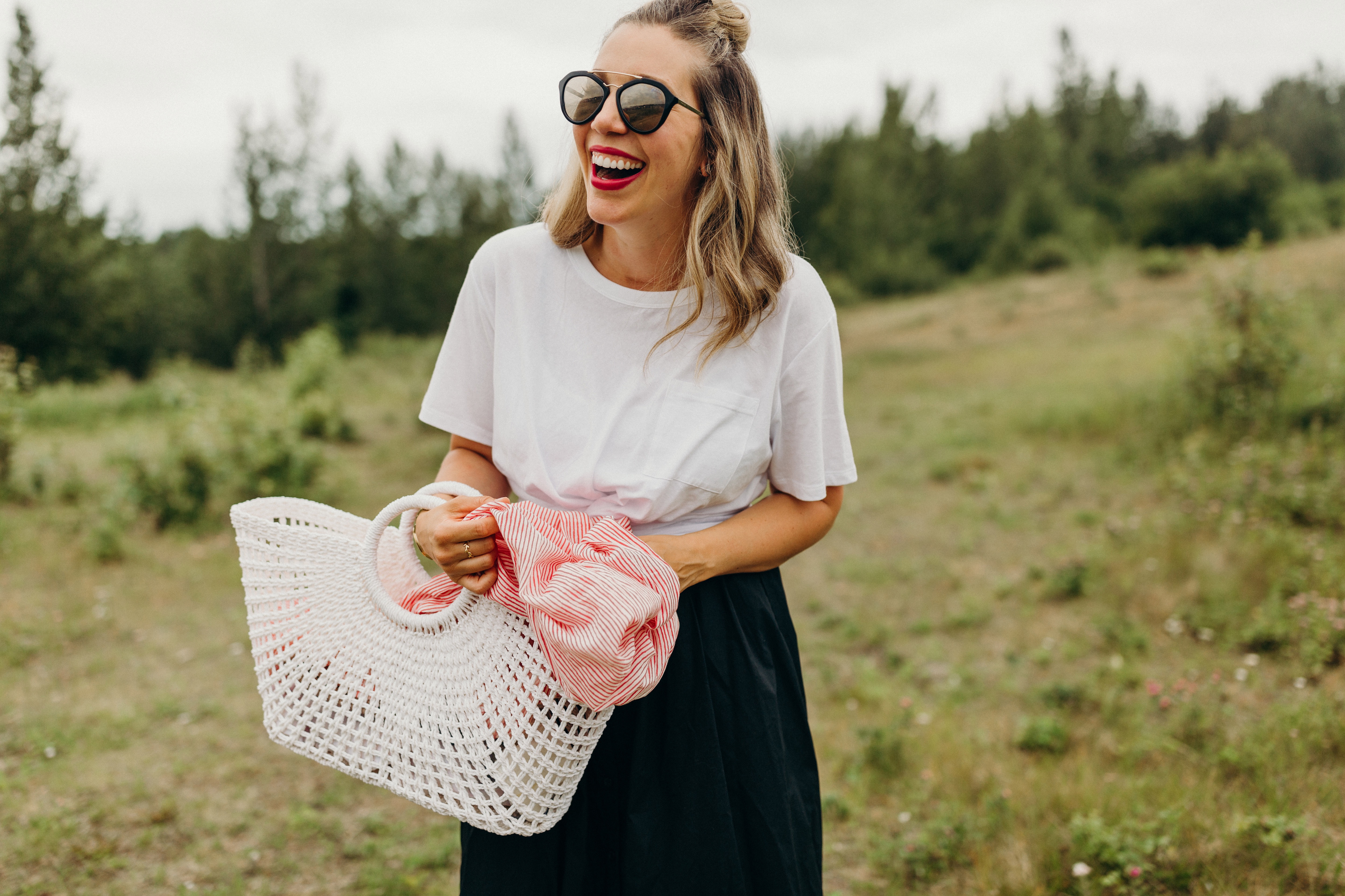 beach tote and scarf