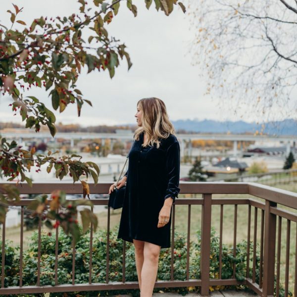 blue velvet dress